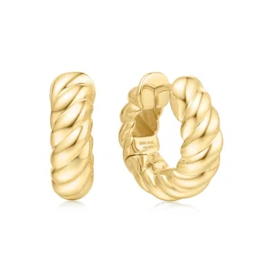 Ania Haie Gold Bold Texture Medium Huggie Hoop Earrings