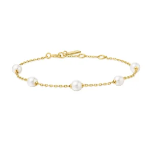 Ania Haie Gold Pearl Station Bracelet