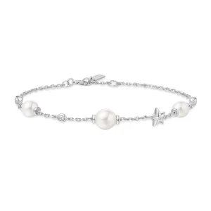 Ania Haie Silver Pearl and Star Station Bracelet