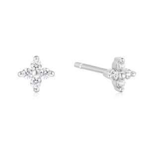 Ania Haie Silver Four-Petal Stud Earrings