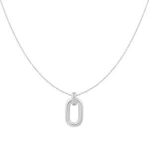 Ania Haie Silver Oval Hoop Pendant Necklace