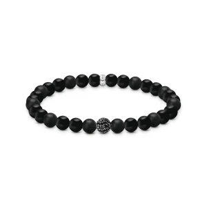 THOMAS SABO Obsidian bracelet with zirconia