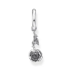 THOMAS SABO Single Creole with Midnight Rose Pendant