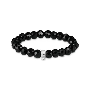 THOMAS SABO Charm bracelet Obsidian Oval Beads