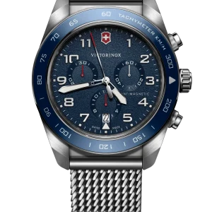 Victorinox Swiss Army Chrono Blue Dial Mesh Stainless Steel Band Mens Watch 242049