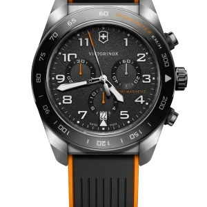 Victorinox Swiss Army Chrono Black Dial and RubberSteel Band Mens Watch 242050