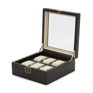 Wolf Palermo Black 6 Piece Watch Box 213802