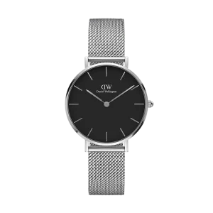 Daniel Wellington Petite 28mm Sterling Black Dial Watch DW00100218