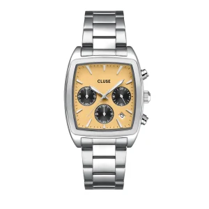 CLUSE Quartaut Chrono Yellow Dial Stainless Steel Band CW52004
