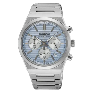 Seiko Conceptual Series Chronograph Baby Blue Dial Stainless Steel Watch SSB459P