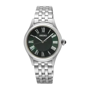 Seiko Conceptual Silver Classic Green Dial Watch SUR611P