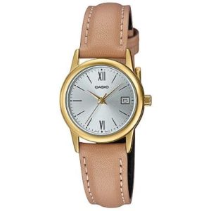 Casio Quartz Analog Gold with Brown Leather Band Women's Watch LTPV002GL-7B3