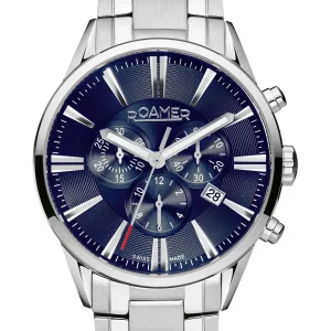 Roamer Superior Chronograph 44mm Blue Dial  Stainless Steel Strap Watch