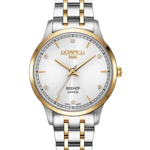Roamer Seehof 34mm White Dial Two Tone Stainless Steel Strap Watch