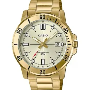 Casio Analog Gold Dial Gold Stainless Steel Watch MTPVD01G-9E