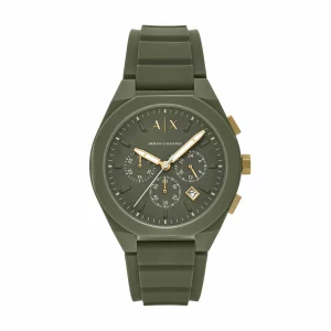 Armani Exchange Sync Chronograph Green Silicone Watch AX4169