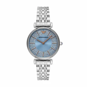 Armani Three-Hand Silver Stainless Steel Blue Dial Watch AR11594