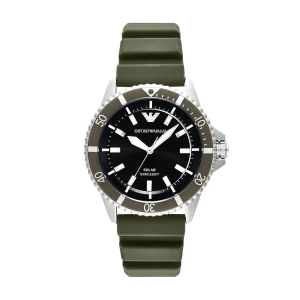 Armani World Explorer Solar Powered Green Silicone Watch AR11699