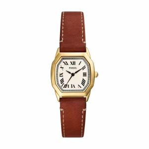 Fossil Harlow Medium Brown Leather Cream Dial Watch ES5364