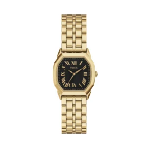 Fossil Harlow Gold Tone Stainless Steel Black Dial Watch ES5433