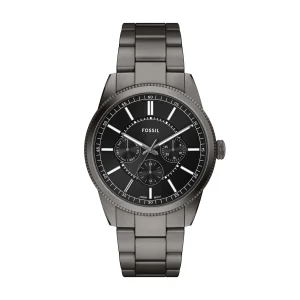 Fossil Pearson Multifunction Gunmetal Stainless Steel Black Dial Watch FS6136