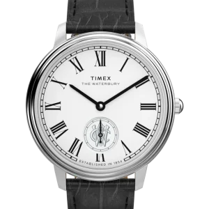 Timex Waterbury Metropolitan Sub-Second 39mm Black Leather Band Watch TW2Y23100