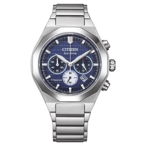 Citizen Super Titanium Zenshin Senkei Blue Dial Stainless Steel Watch CA4691-59L