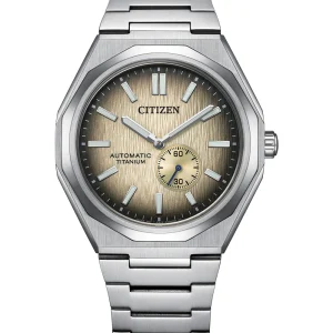 Citizen Zenshin Automatic Brown Dial Titanium Watch NK5020-58P