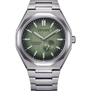 Citizen Zenshin Automatic Green Dial Titanium Watch NK5020-58X