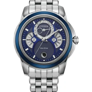 Citizen Calendrier Moonphase Blue Dial Stainless Steel Watch BU0088-51H
