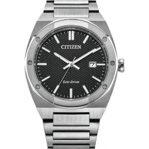 Citizen Eco-Drive Black Dial Stainless Steel Watch BM7660-54E