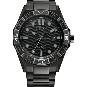 Citizen Eco-Drive Black Dial Stainless Steel Watch AW1855-52E