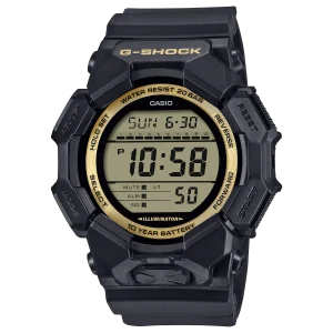 G-Shock Digital Black Resin Band Gold Dial Watch GD010GB-1A9