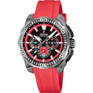 Festina Chrono Bike Red Rubber Strap Watch f20725/5