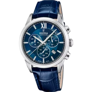 Festina Swiss Made Blue Dial Blue Leather Strap Men's Watch F20041/2