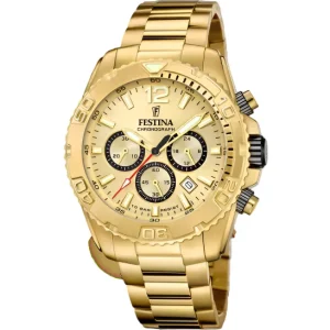 Festina Beige Dial Stainless Steel Strap Watch f20684/1