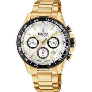 Festina Timeless Chronograph White Dial Stainless Steel 316L Strap Men's Watch F20634/1