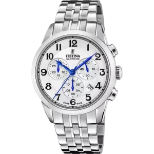 Festina Swiss Made White Dial Stainless Steel Bracelet Men's Watch F20040/1