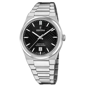 Festina Swiss Made Black Dial Stainless Steel Bracelet Men's Watch F20051/6