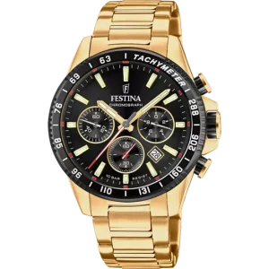 Festina Timeless Chronograph Black Dial Stainless Steel 316L Strap Men's F20634/5