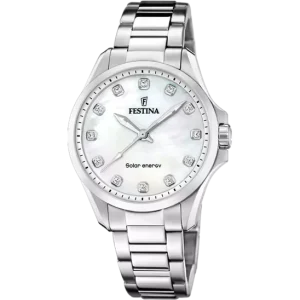 Festina Solar Energy Cream Dial Stainless Steel 316L Women's Watch F20654/1