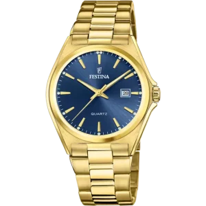 Elegant Festina F20555/4 Men's Classic Watch with Stainless Steel Strap and Blue Dial