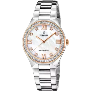 Festina Solar Energy Cream Dial Stainless Steel 316L Women's Watch F20658/1
