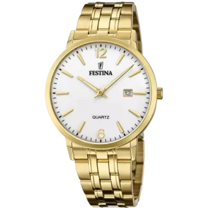 Festina F20513/2 Men's Elegance Gold Stainless Steel Watch with Silver Dial