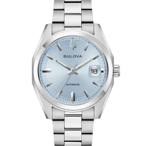 Bulova Surveyor Automatic Blue Dial Stainless Steel Mens Watch 96B469