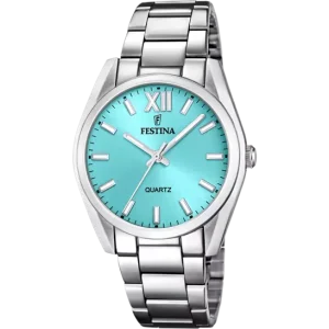 Festina Women's Elegance Collection Watch with Blue Dial and Stainless Steel Band - Model F20622/D