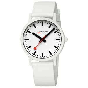 Mondaine Essence White Rubber Band 41mm Watch MS1.41110.RA