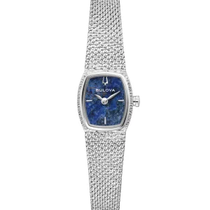 Bulova Quartz Goddess of Time "Sodalite" Blue Stone Dial Stainless Steel Watch 96L343