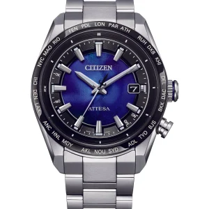 Citizen Attesa Watch Titanium Satellite Wave Blue Sapphire Dial