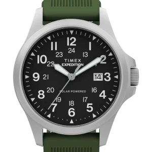Timex Expedition® Field Post Solar Green Rubber Band Black Dial Watch TW2Y31600